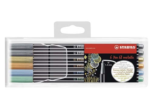 MARCADOR P. GRUESA PEN 68 SET DE 6 COLOR METALICO